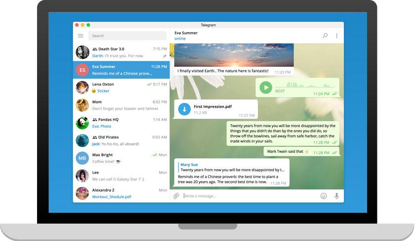 Telegram Desktop 6.2.3 in esecuzione su Windows 11